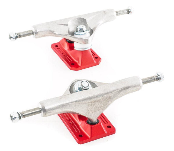 Enuff Decade Pro Satin Skateboard Trucks - Natural / Red - 139mm - Skatewarehouse.co.uk