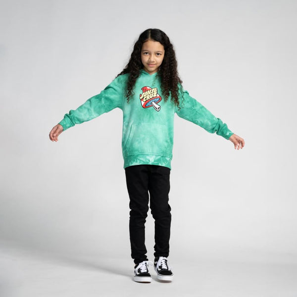 Santa Cruz Youth Hood Youth Toadstool Dot Hood - Jade Tie Dye - Skatewarehouse.co.uk