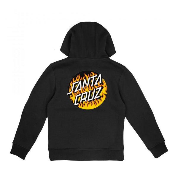 Santa Cruz Youth Hood Youth Blaze Dot Hood - Black - Skatewarehouse.co.uk