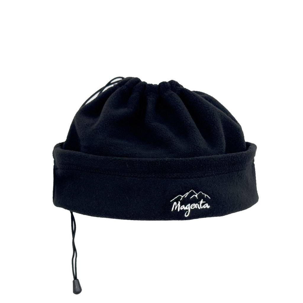 Magenta Convertible Fleece Beanie Black