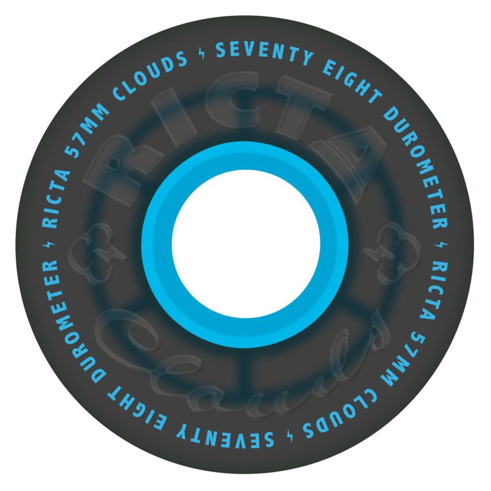 Ricta Skateboard Wheels Clouds Transparent 78a - Black / Blue - Skatewarehouse.co.uk