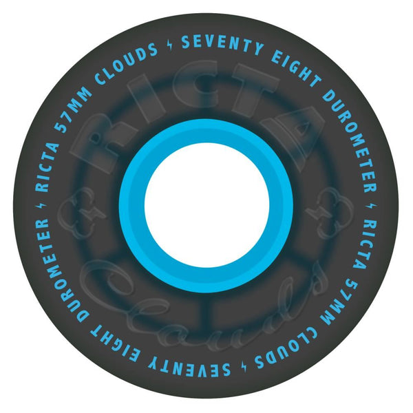 Ricta Skateboard Wheels Clouds Transparent 78a - Black / Blue - Skatewarehouse.co.uk