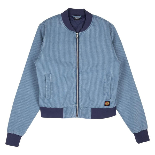 Santa Cruz Womens Jacket Vert Bomber Jacket - Blue Stripe - Skatewarehouse.co.uk