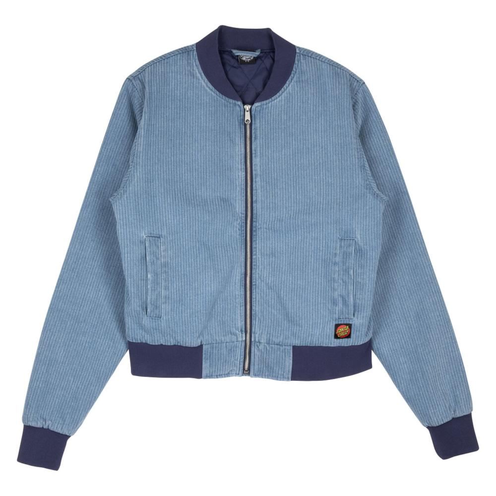 Santa Cruz Womens Jacket Vert Bomber Jacket - Blue Stripe - Skatewarehouse.co.uk