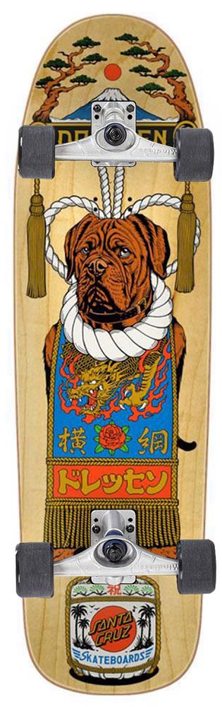 Santa Cruz Shaped Dressen Sumo Dog x Mindless Custom Surf Skate Skateboard - 9.3