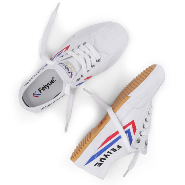 Feiyue Footwear Fe Lo 1920 Canvas Martial Arts/Gym/Lifing Shoes - White / Blue / Red - Skatewarehouse.co.uk