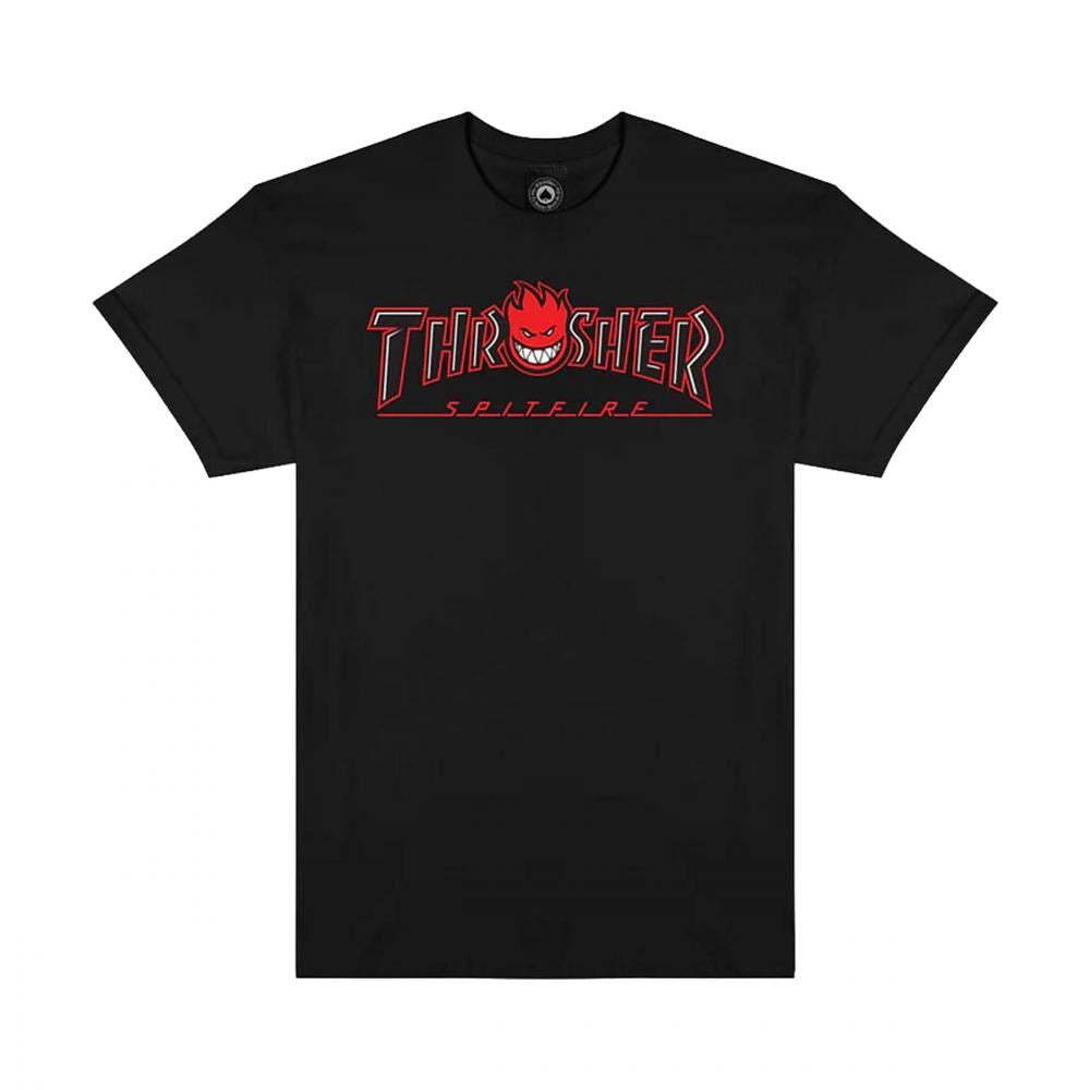Thrasher x Spitfire T-Shirt Big Head Outline - Black