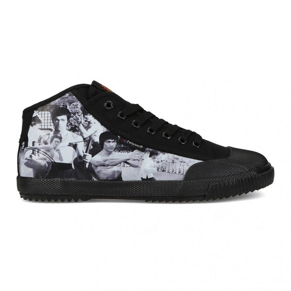 Feiyue Footwear Feiyue x Bruce Lee 1920 Mid Martial Arts/Gym/Lifing Shoes - Black / Montage - Skatewarehouse.co.uk