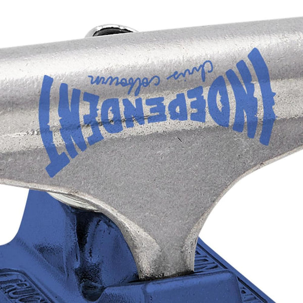 Indy Stage 11 Skateboard Trucks Colbourn Faces 139 Standard Silver / Blue - 139 - Skatewarehouse.co.uk
