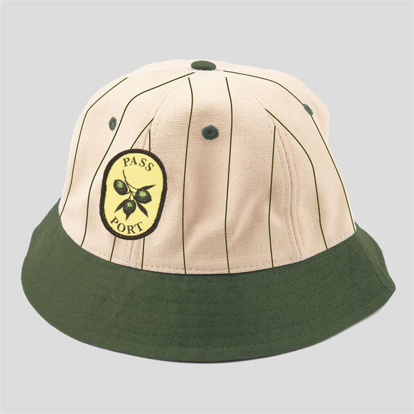 Pass~Port Olive Stripe 6 Panel Bucket Cap (Moss) - M