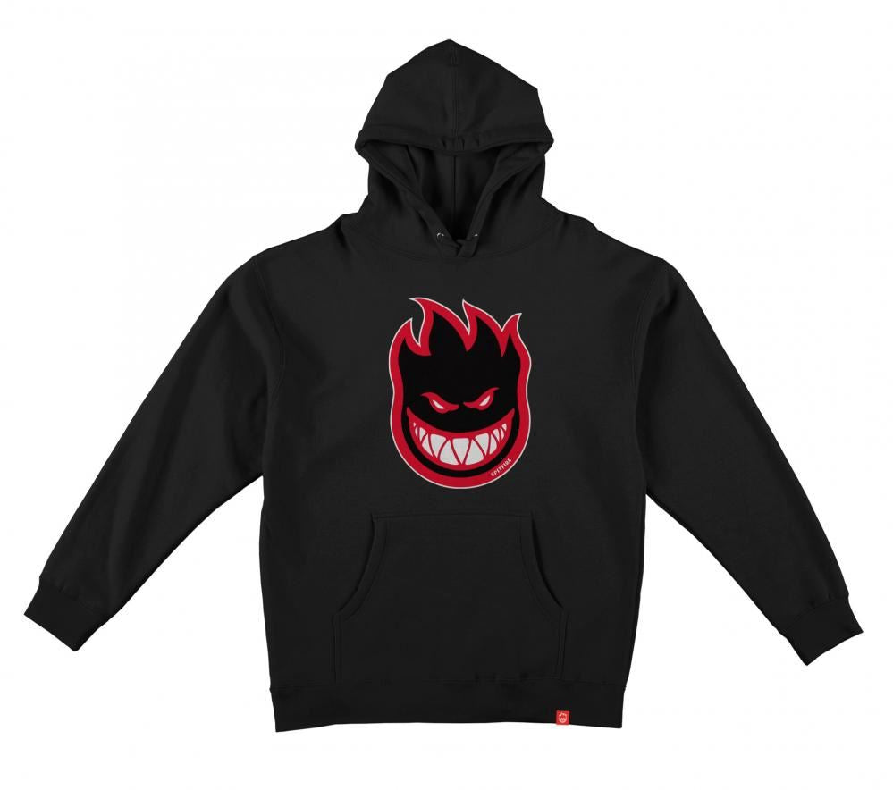 Spitfire Hoody Bighead Fill - Black / Black / Red / White Print - Skatewarehouse.co.uk