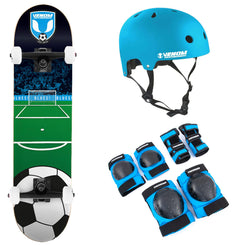 Venom My First Football Blues Kids Mini Junior Complete Skateboard Bundle - 7.25" **PRE-ORDER** - Skatewarehouse.co.uk