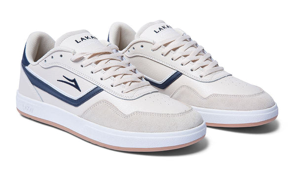 Lakai Terrace Skate Shoes - Cream/Navy - Skatewarehouse.co.uk
