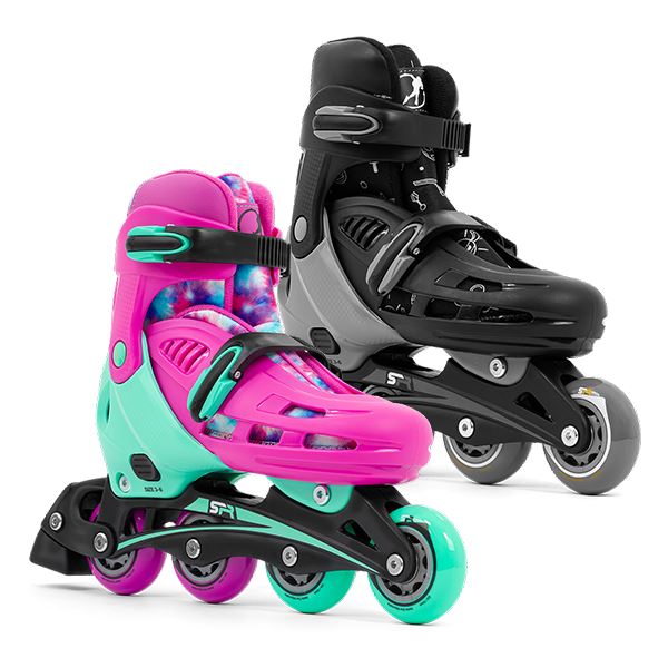 SFR Cyclone II Adjustable Inline Skates Ninja Bundle