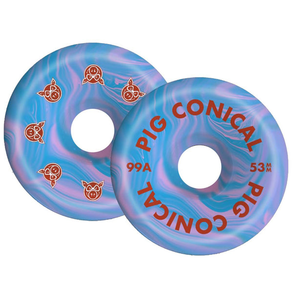 Pig Skateboard Wheels Conical Swirl / 99A - Skatewarehouse.co.uk