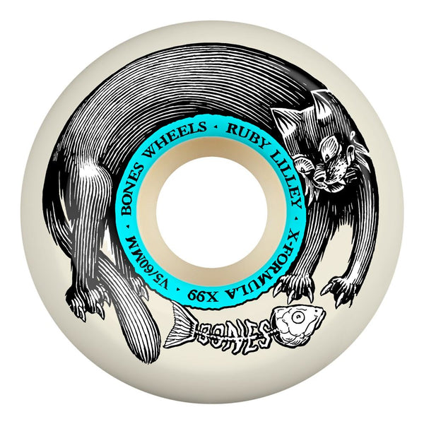 BONES X-Formula Ruby Lilley 'Cat' V5 Sidecuts 99a Skateboard Wheels - 60mm