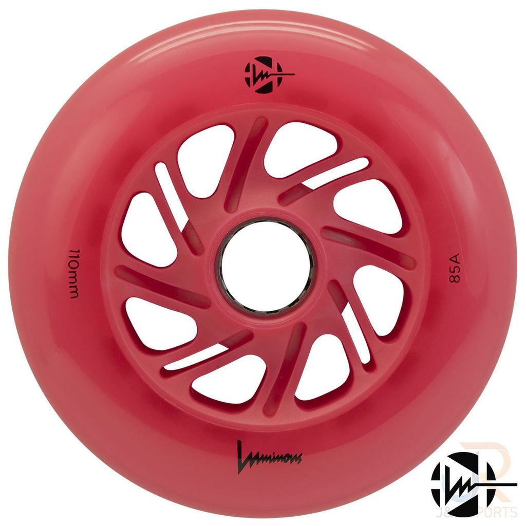 Luminous Led Inline Wheel (Set of 4 Wheels) - Red/Red - 110Mm/85A - Skatewarehouse.co.uk