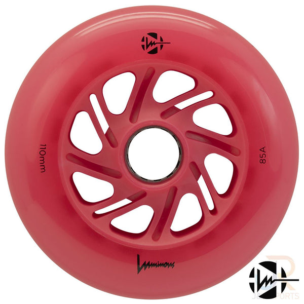 Luminous Led Inline Wheel (Set of 4 Wheels) - Red/Red - 110Mm/85A - Skatewarehouse.co.uk
