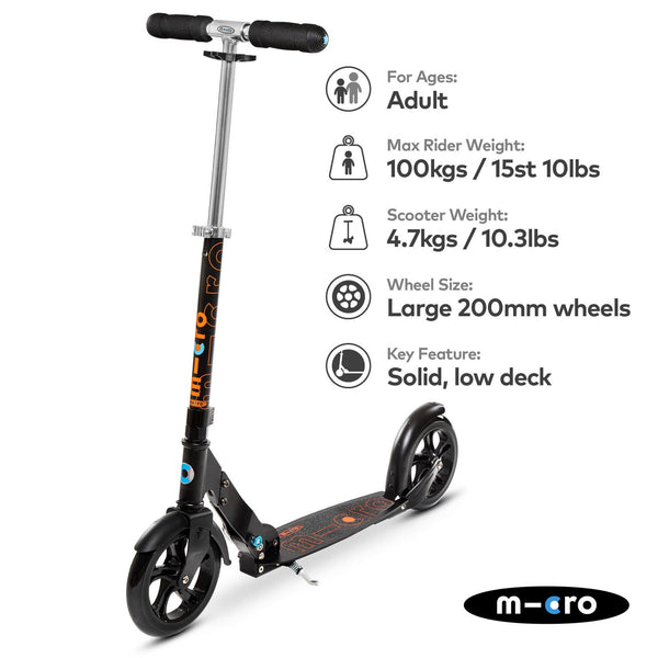 Micro Black Scooter - Skatewarehouse.co.uk