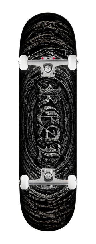 Real Dbx Team Barbed Wire Foil Oval (Silver) x Venom Custom Complete Skateboard - 8.12"