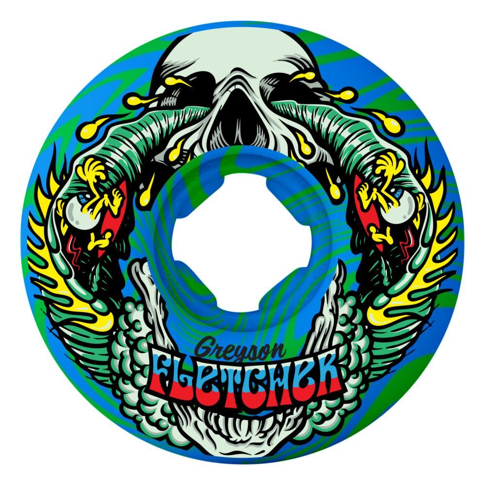 SlimeBalls Skateboard Wheels Fletcher Guest Chubbies 99a - Green / Blue Swirl