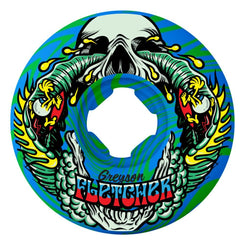 SlimeBalls Skateboard Wheels Fletcher Guest Chubbies 99a - Green / Blue Swirl