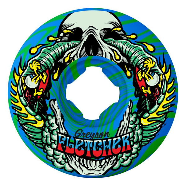 SlimeBalls Skateboard Wheels Fletcher Guest Chubbies 99a - Green / Blue Swirl