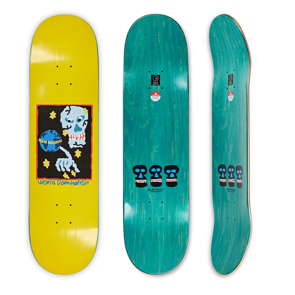 Polar Skate Co OSKAR ROZENBERG - World Domination - Yellow Skateboard Deck - 8.125"