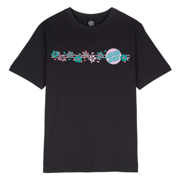 Santa Cruz Women's T-Shirt Blooming Dot T-Shirt - Black Wash - Skatewarehouse.co.uk