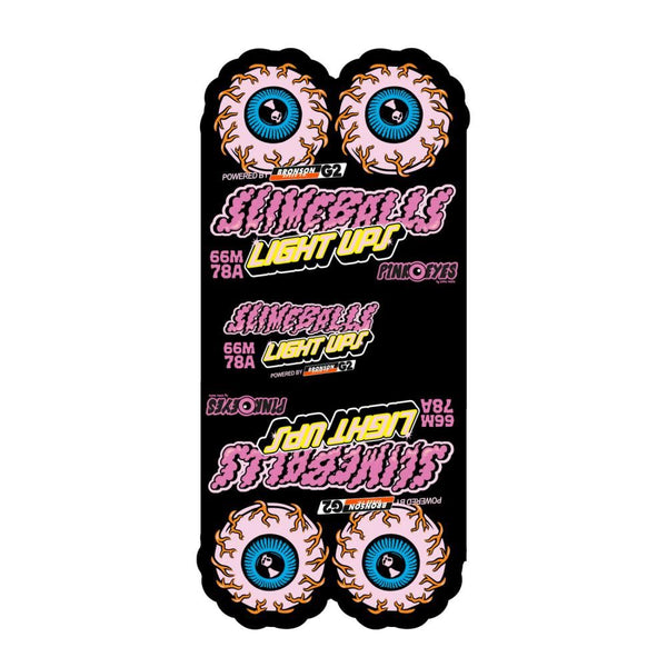 Slime Balls Skateboard Wheels Pink Eyes Light Ups OG Slime - Pink - Skatewarehouse.co.uk