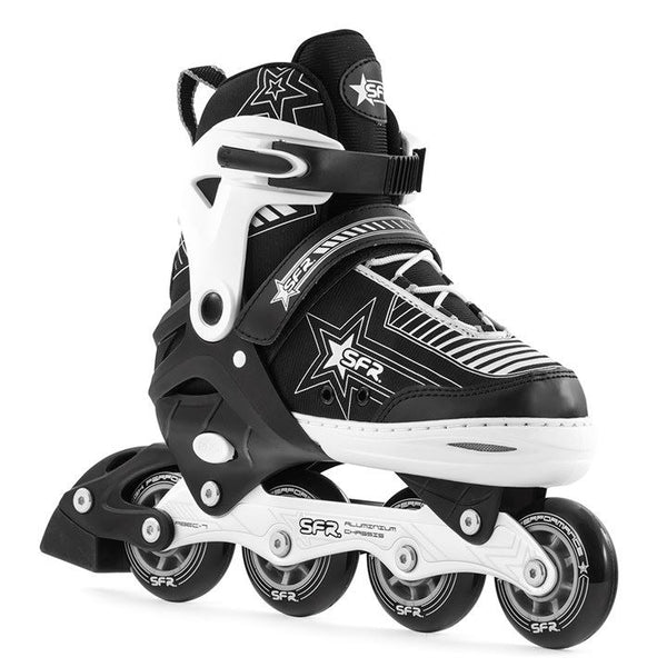SFR Pulsar Adjustable Inline Skates Silver Bundle