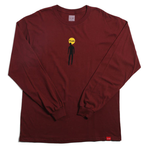 Chocolate McFetridge Drips Long Sleeve Tee Burgundy - Skatewarehouse.co.uk