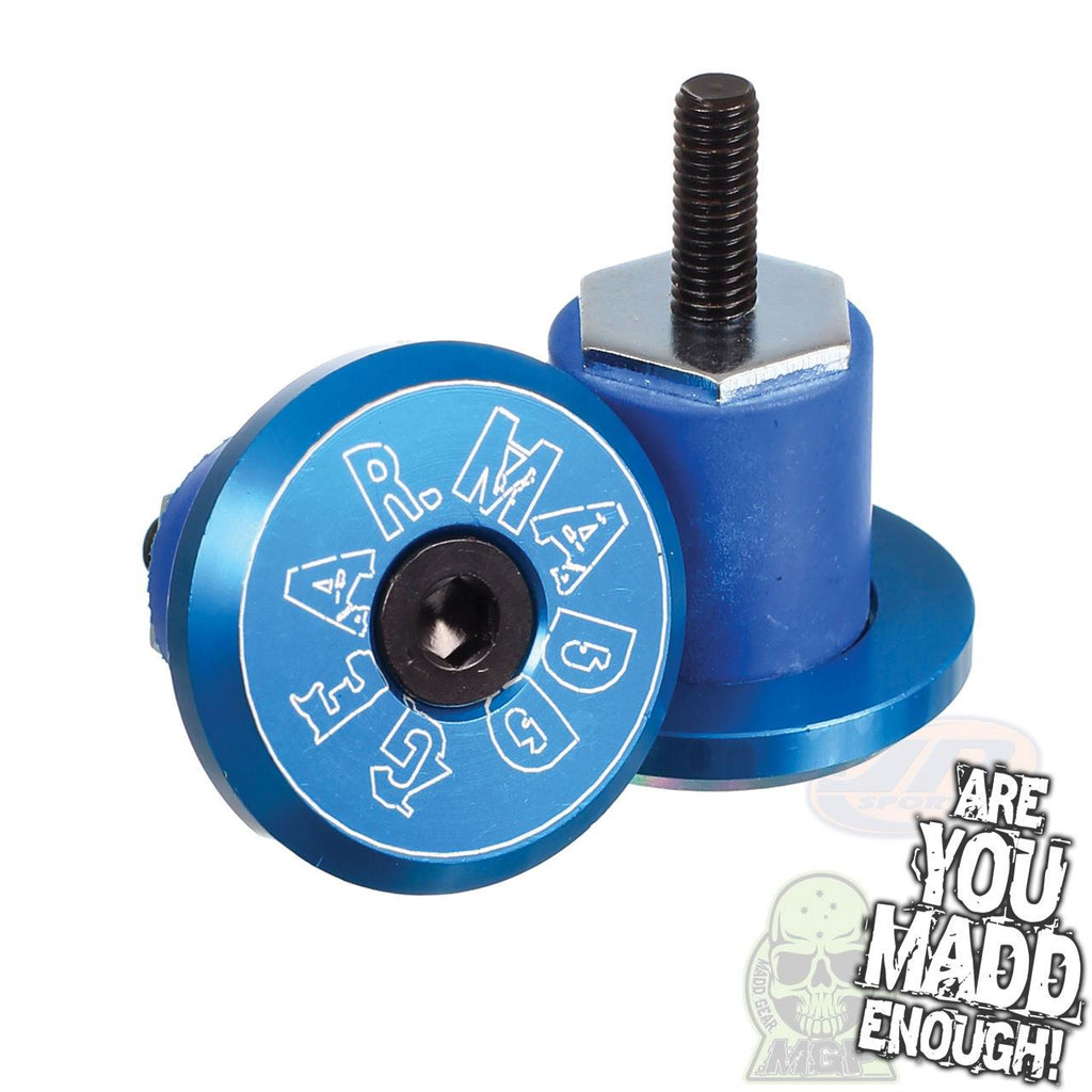 Madd Gear Mgp Bar Ends (Pair) - Blue - Skatewarehouse.co.uk