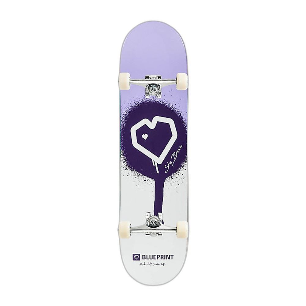 Blueprint x Sky Brown x MLSL Collab Home Heart Soft Top Teal / Pink Split Fade Complete Skateboard - 7.25"