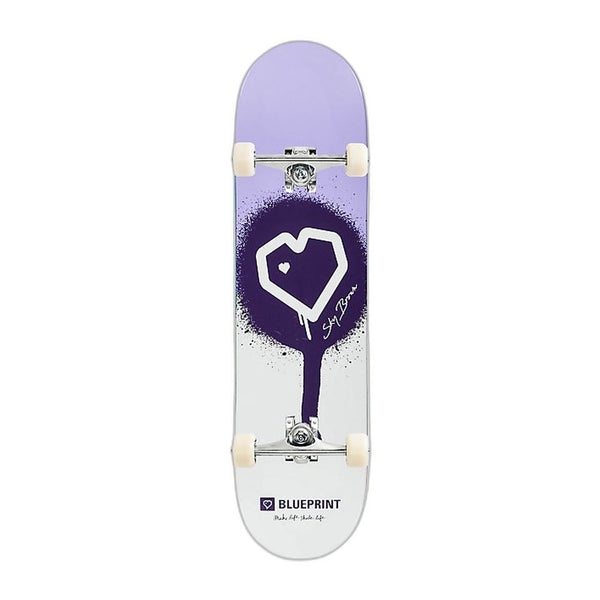 Blueprint x Sky Brown x MLSL Collab Home Heart Soft Top Teal / Pink Split Fade Complete Skateboard - 7.25