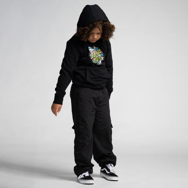Santa Cruz Youth Hood Youth Shark Dot Front - Black - Skatewarehouse.co.uk