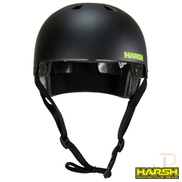 Harsh ABS Helmet - Matt Black with Black Straps
