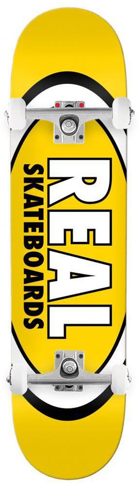Real Team Classic Oval Yellow Custom Complete Skateboard - 8.06