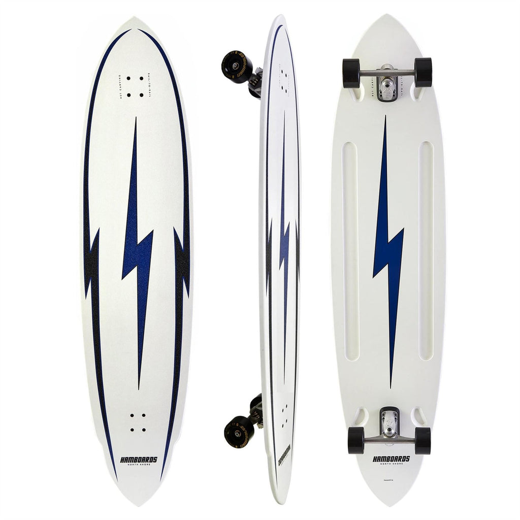 Hamboards - 5'7" The Pinger - North Shore White Longboard Complete