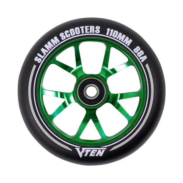 Slamm Scooter 110mm V-Ten II Scooter Wheels - Green - Skatewarehouse.co.uk