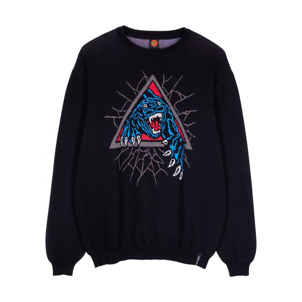 Santa Cruz Knit Crew Natas SC Panther Knit Crew - Black - Skatewarehouse.co.uk
