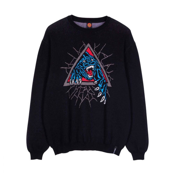 Santa Cruz Knit Crew Natas SC Panther Knit Crew - Black - Skatewarehouse.co.uk