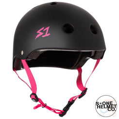 S1 Lifer Helmets - Black Matt inc Pink Strap