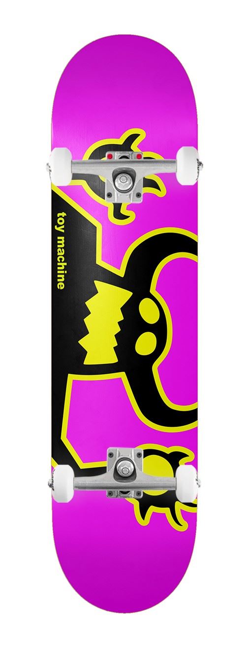 Toy Machine 'Original Monster' 8" Pink / Black / Yellow x Venom Custom Complete Skateboard - 8"