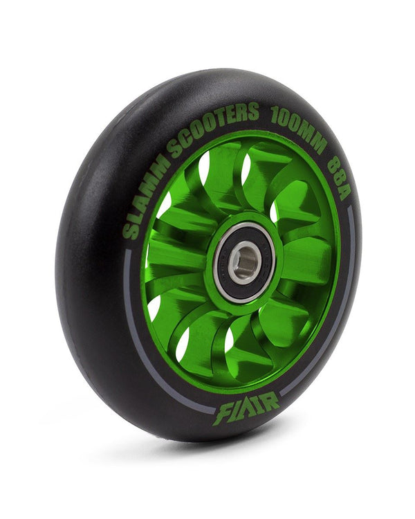Slamm Scooter 100mm Flair 2.0 Scooter Wheels - Green - Skatewarehouse.co.uk