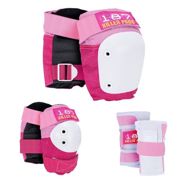 187 Killer Pads Jr. Six Pack Set - Pink - Skatewarehouse.co.uk