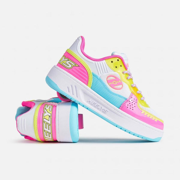 Heelys Rezerve FN - Wht / N.Pink / Aqua / O.Yllw - Skatewarehouse.co.uk