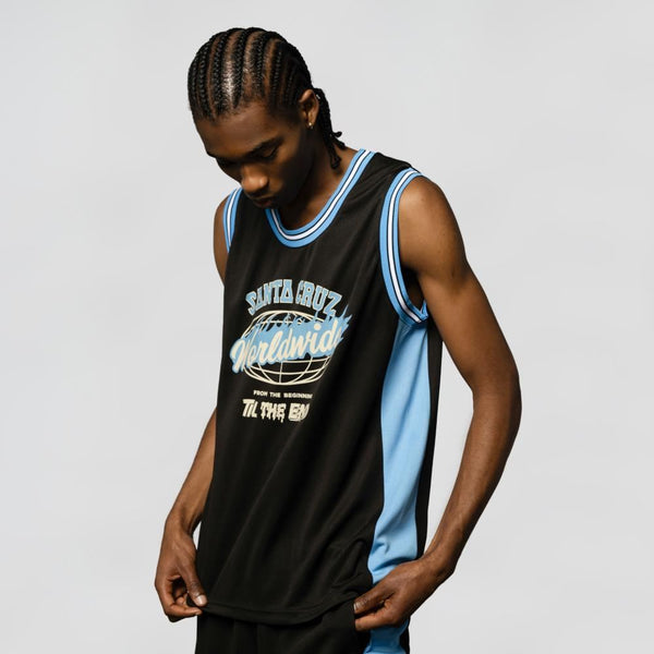 Santa Cruz Mesh Vest TTE Worldwide Front - Black - Skatewarehouse.co.uk