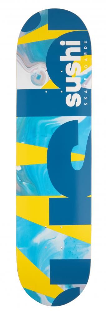 Sushi Spectrum Logo Yellow/Teal Skateboard Deck - 8.0