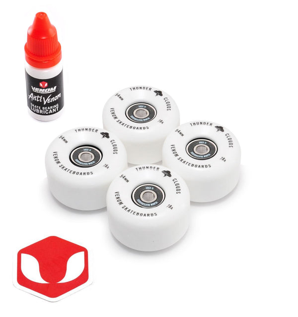 Venom Skateboards Thunder Clouds V2 Wheels with ABEC 11 Bearings Pre Installed - Skatewarehouse.co.uk